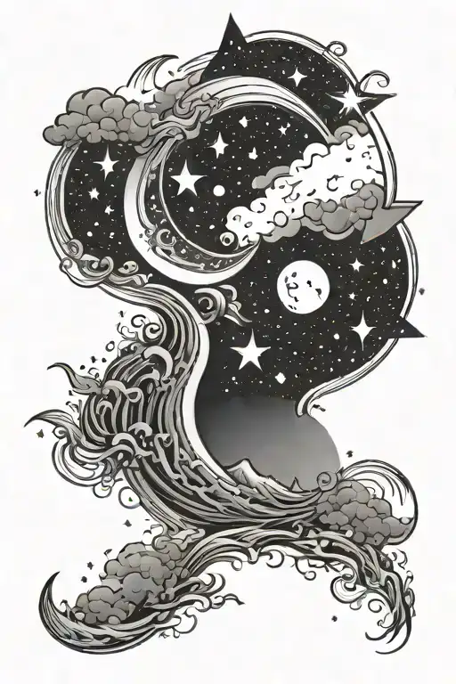 Stars And Moon Rising