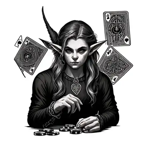 Elf Playing Blackjack