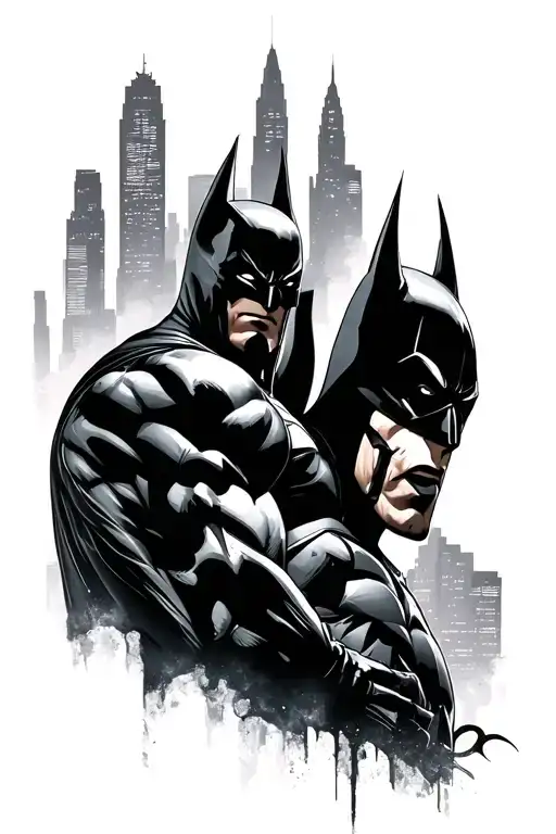 Batman And Bane Gotham City Skyline