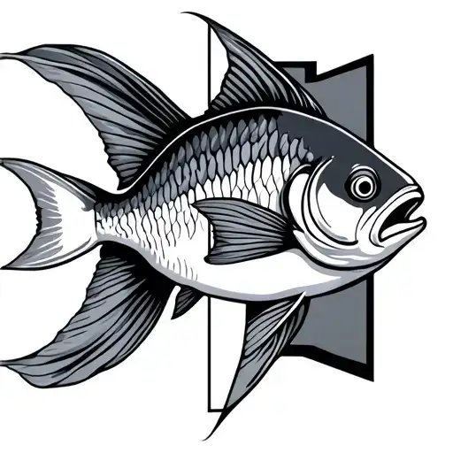 Fish Swimming With A Cross