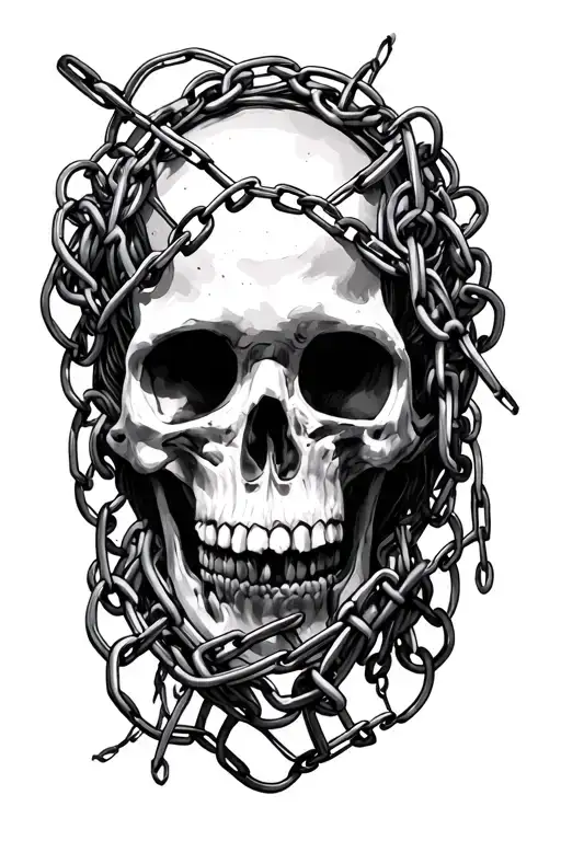 Grid Of Lines And Chains