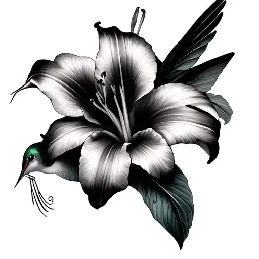 Lily And Hummingbird