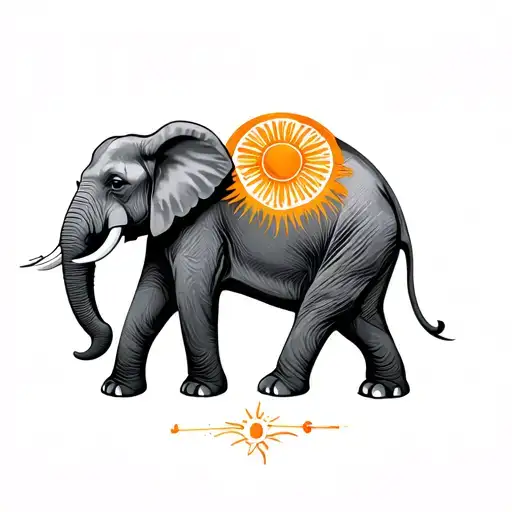 Elephant And Sun