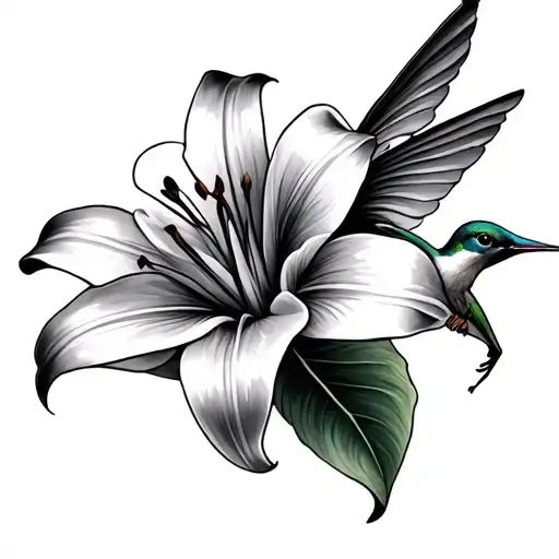 Lily And Hummingbird