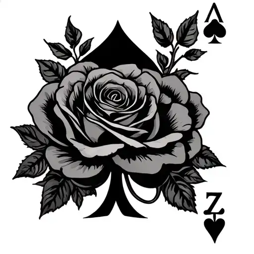 Ace Of Spades With Roses Interwined