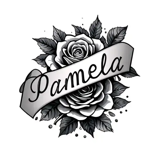 Creat A Name Tattoo On Forearm With The Name Pamela And Add Roses