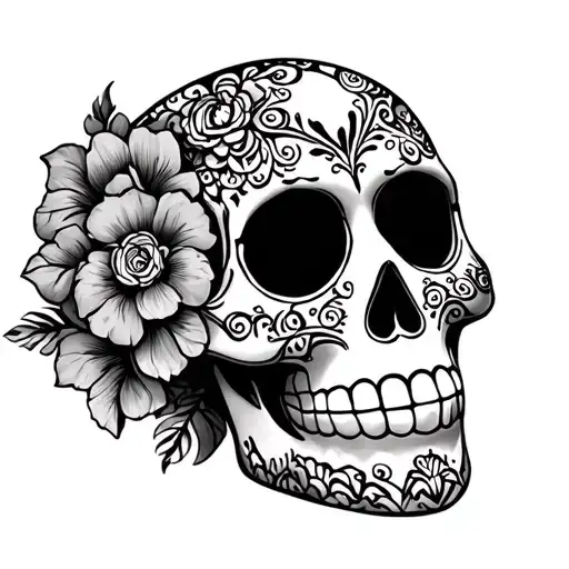 Black Mexican Sugar Skull