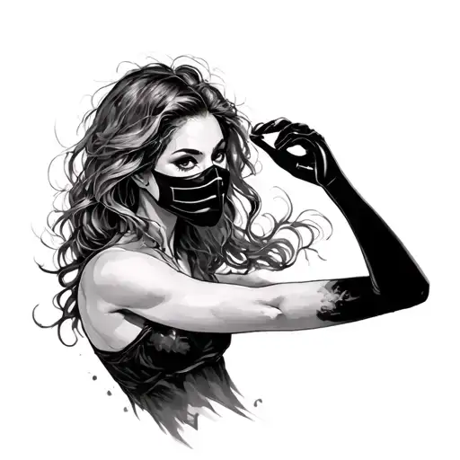 Strength Courage Lady Throwing The Fake Mask