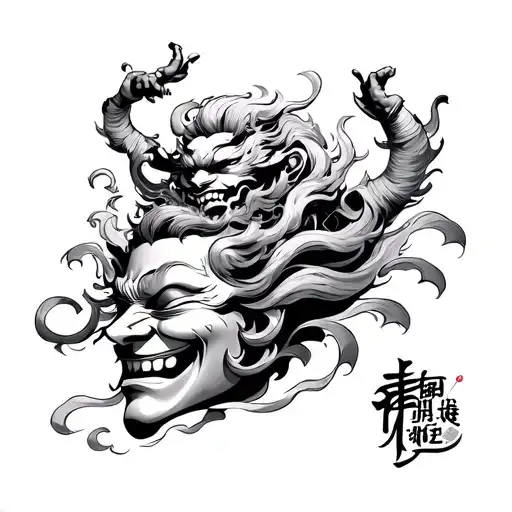 Raijin Dancing On Top Of Hannys Mask