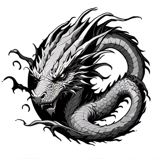 Dragon Emerging From Portal