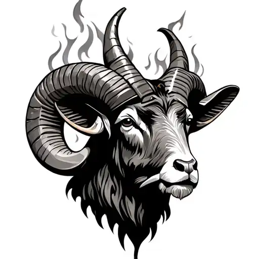 Ram With Flaming Horns More Like