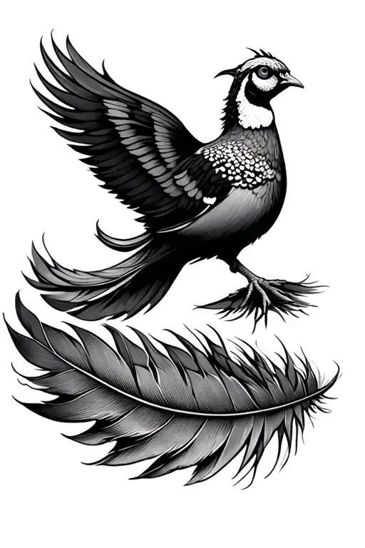 Space Airplane Mountain Pheasant Feather