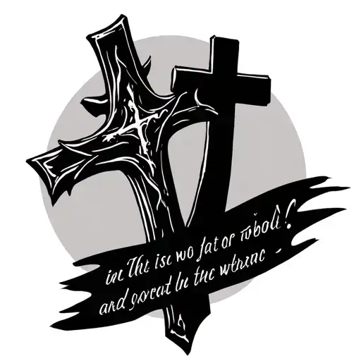 Crosses In A Feald With Bible Verse