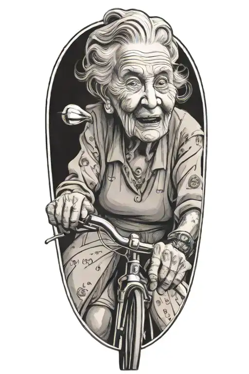 My Grandmother Riding By On A Bicycle Giving Me The Middle Finger
