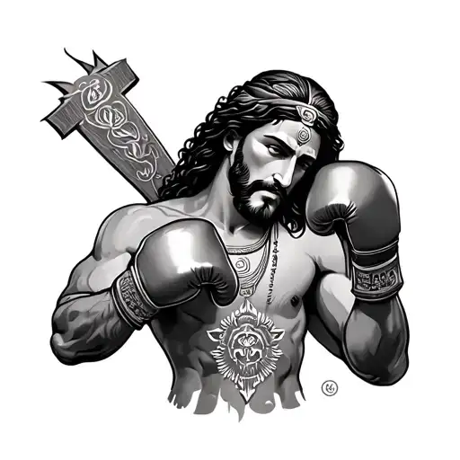 Thai Boxing Cross Jesus