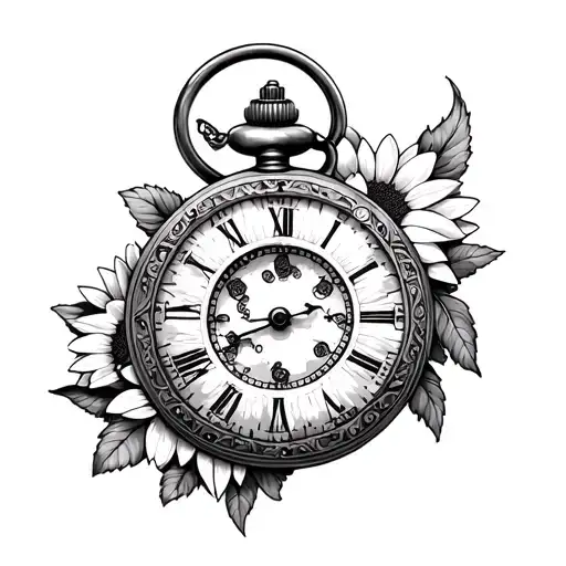 Sunflowers Pocket Watch With Gears The Moon