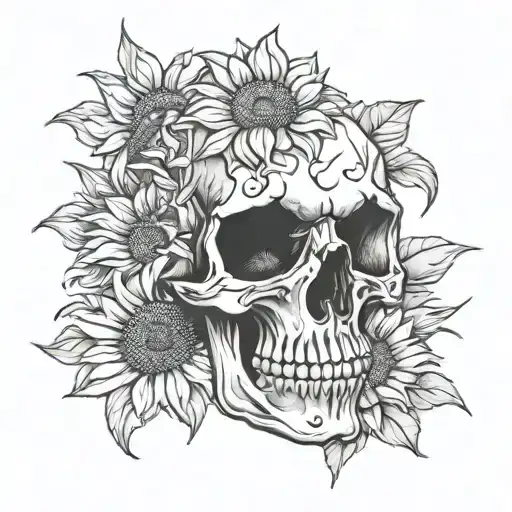 Skull And Sunflower