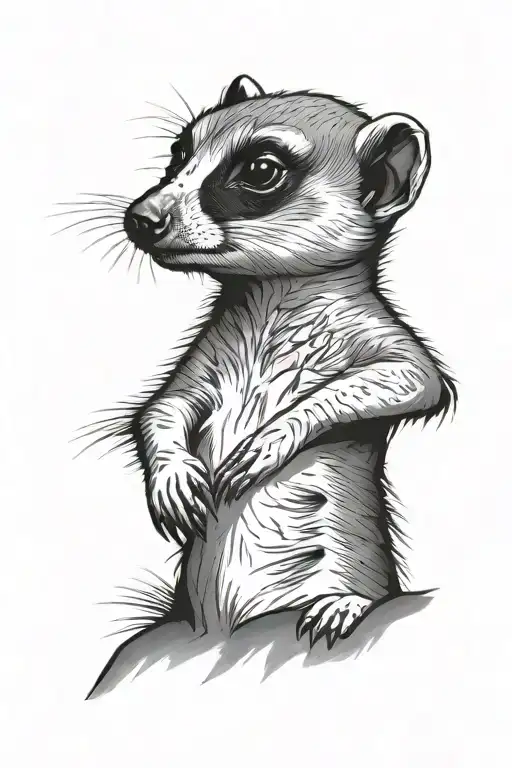 Small Meerkat Standing Tall