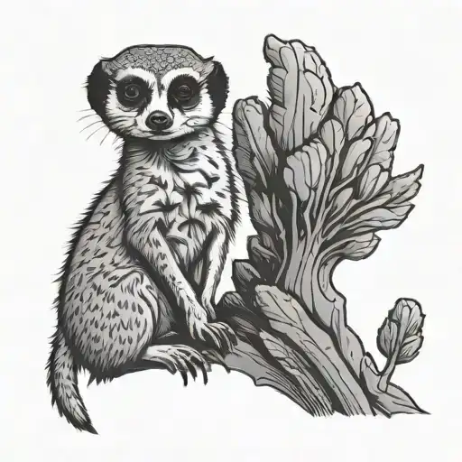 Small Meerkat Standing Tall
