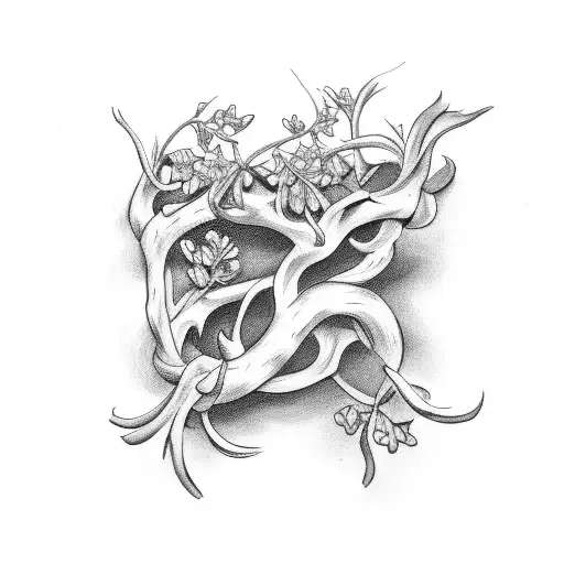 A Honeysuckle Vine Wrapped Around The June Birth Symbol