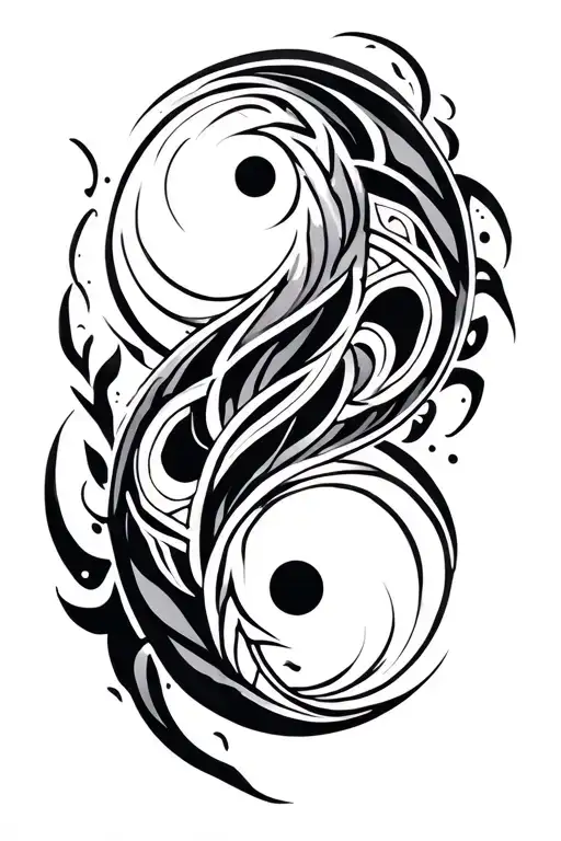 Maori Tribal Yingyang Yaggrdasil Hip Thigh