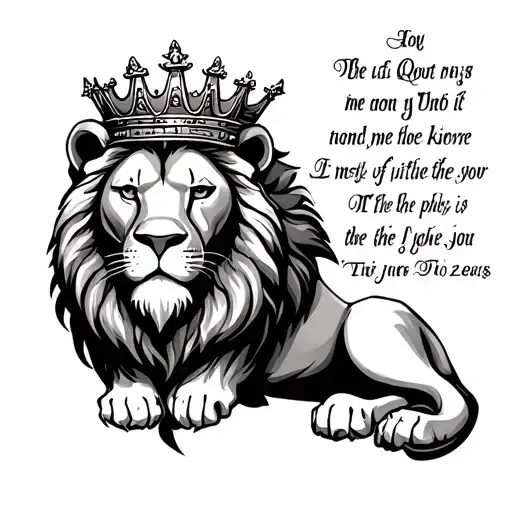 Lion Wearing A Crown And Bible Verse