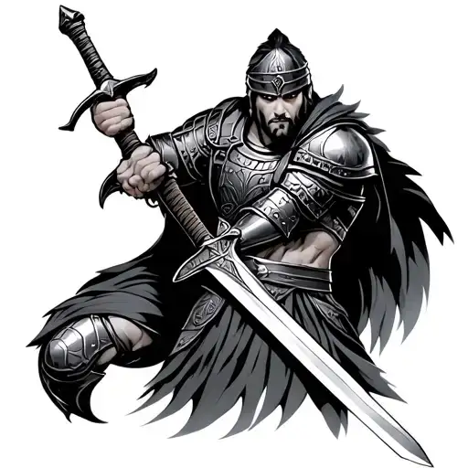 Gladiator Holding Sword