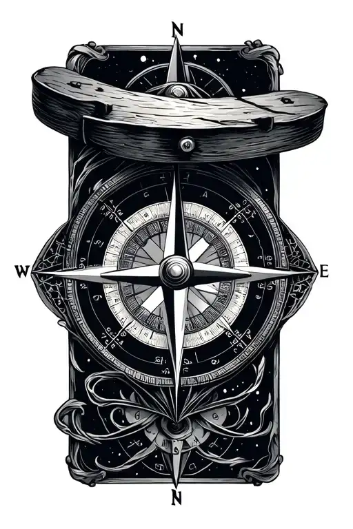 Compass With The Coordinates