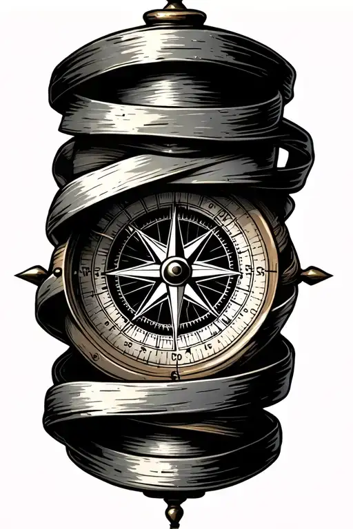 Compass With The Coordinates Wrapped