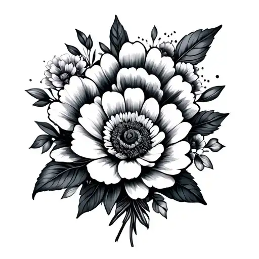 Family Birth Flower Bouqet Tied