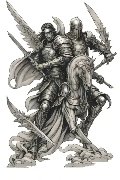 Warrior Knight And An Angel