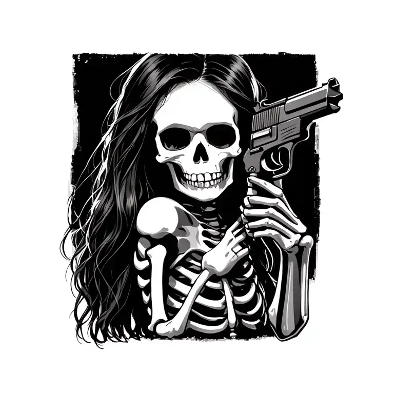 The Girl's Skeleton With A Gun
