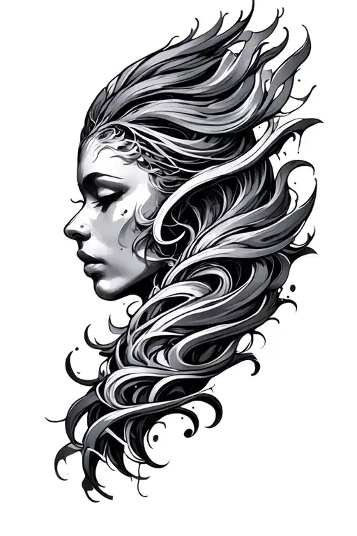 Wavy Cybersigilism Arm Tattoo Design