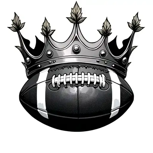 Football Ball Crown And Leave