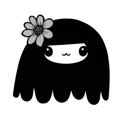Cute Ghost With Flower