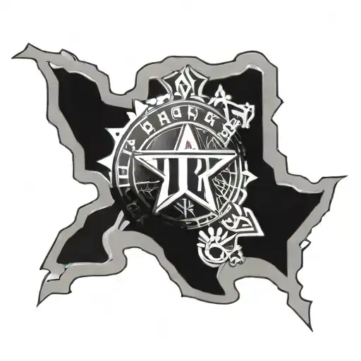 Texas Rangers Logo Intertwined With Aztec Calendar