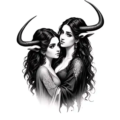 Taurus And Virgo Maiden Holding