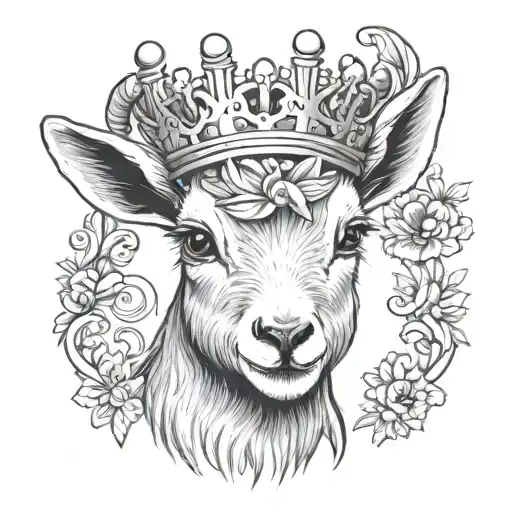 Baby Goat With Crown
