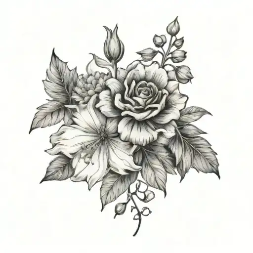 Birth Flower Bouquet August November April Birth Flower