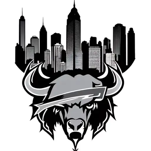 Buffalo Bills Logo With City Skyline