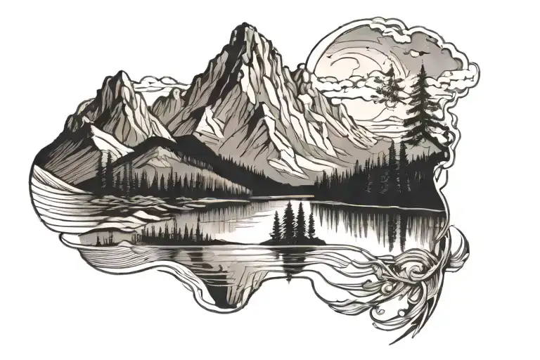 Mountains With Lake Infront
