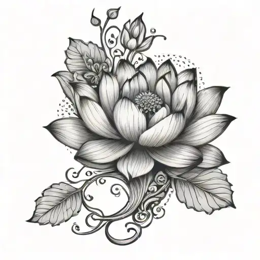 Lotus Flower Blooming Path Leading Towards