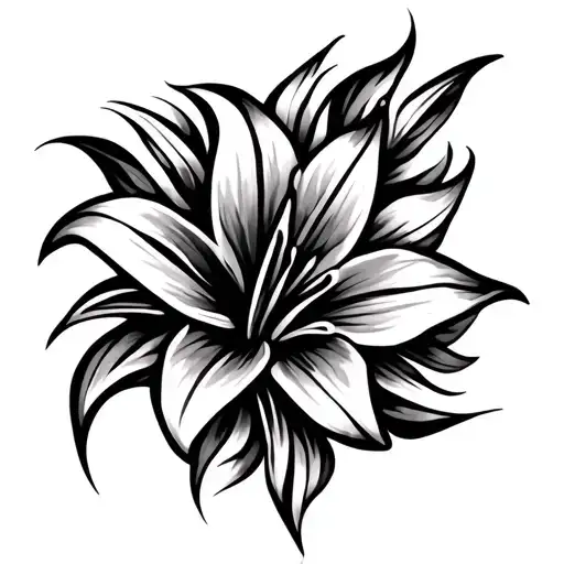Tribal Pattern With Lily's Incorporated Within