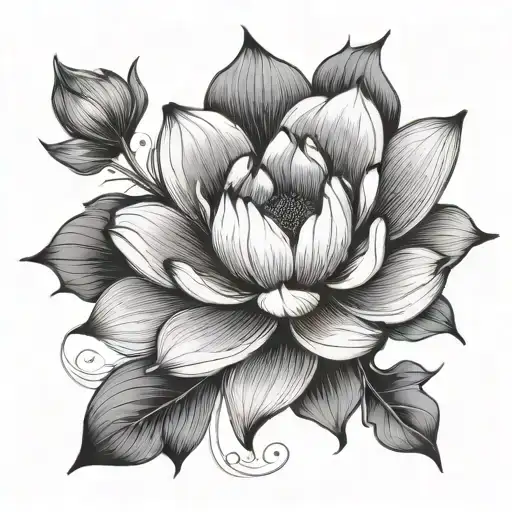 Lotus Flower Blooming Path Leading Towards