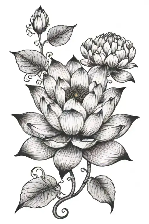 Lotus Flower Blooming Path Leading Towards