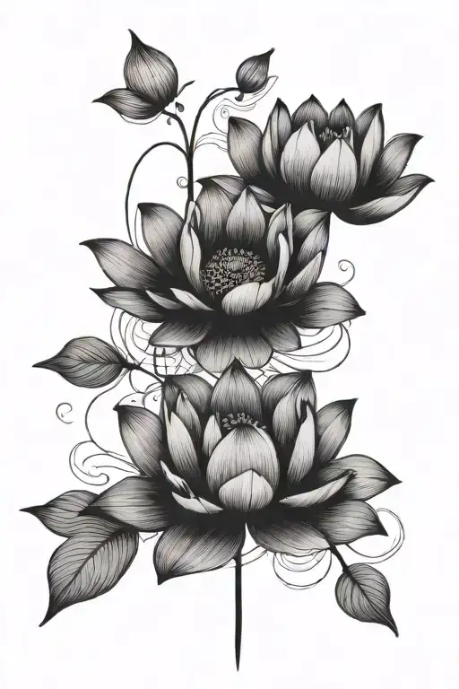 Lotus Flower Blooming Path Leading Towards Minimalist