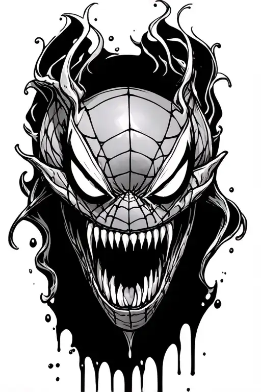Spider-man Fight Venom Drips From The Fangs Wrapped