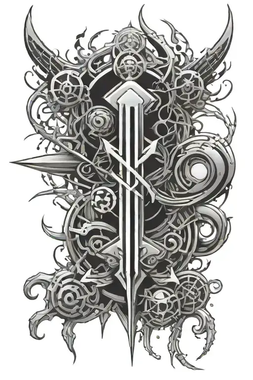 Cyber Sigilism 888 Tattoo Design