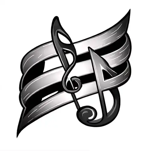 Letters And Shades Half Sleeve Tattoo Featuring Musical Notes