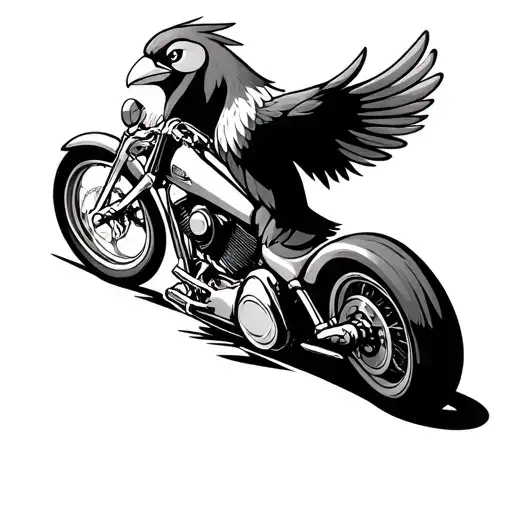 Delibird Riding A Harley Davidson Motorcycle